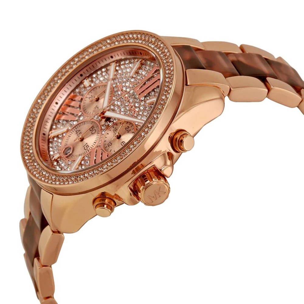 MICHAEL Michael Kors Sparkling Rose Gold and Tortoise Watch - Picture 3 of 7